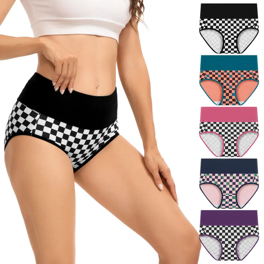 Women's High Waist Cotton Briefs – Soft Breathable 5-Pack Underwear
