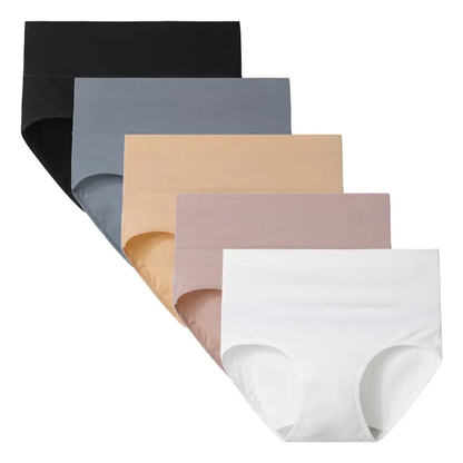 Women's High Waist Cotton Briefs – Soft Breathable 5-Pack Underwear