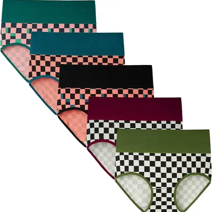 Women's High Waist Cotton Briefs – Soft Breathable 5-Pack Underwear